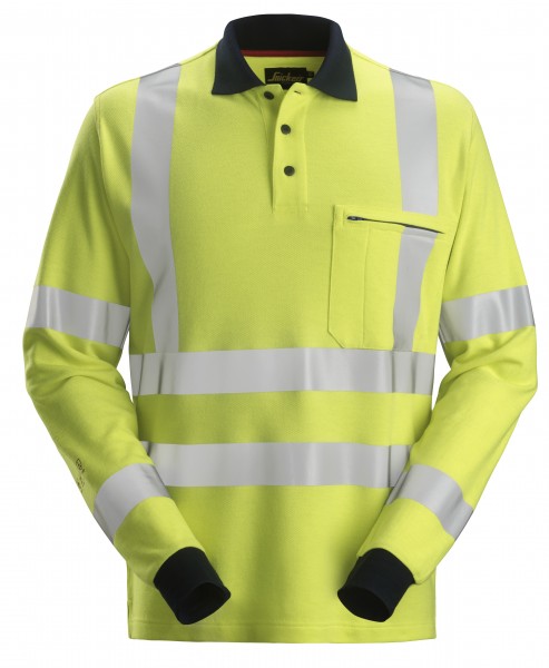 ProtecWork, Langarm-Poloshirt, Warnschutzklasse 3